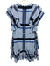 Lela Rose Size 2 Blue, Navy, White Acetate & Viscose Ruffle Cap Sleeve Dress Blue, Navy, White / 2