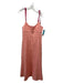 La Ligne Size S Pink & Red Linen Button Front Tie Straps Midi Paneled Dress Pink & Red / S