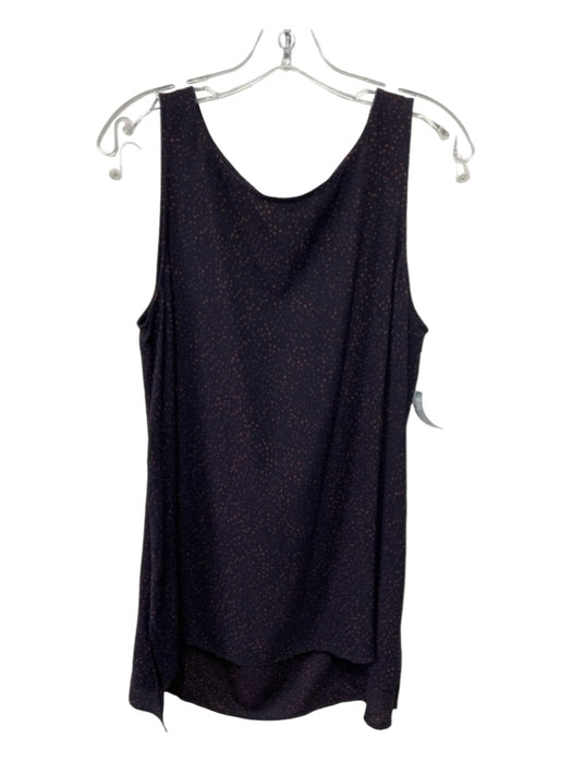 Eileen Fisher Size L Navy & Brown Silk Speckled Sleeveless Wide Neck Top Navy & Brown / L