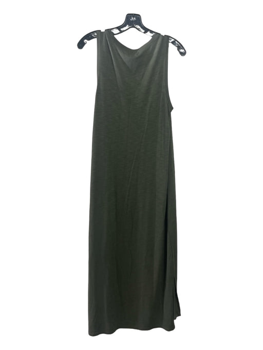 Madewell Size M Green Cotton Round Neck Sleeveless Burnout Side Slit Dress Green / M