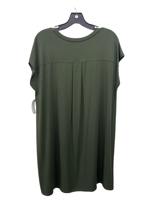 Eileen Fisher Size L Dark Green Viscose Blend Tunic Sleeveless Scoop Neck Dress Dark Green / L