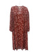 Treasure & Bond Size M Rust brown & White Viscose V Neck Floral Paisley Dress Rust brown & White / M