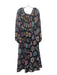 La Ligne Size XL Navy & Multi Polyester Printed Patchwork Side Zip Maxi Dress Navy & Multi / XL