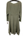 M.M. Lafleur Size 8 Sage green Washable Silk Long Sleeve Waist tie Midi Dress Sage green / 8