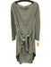M.M. Lafleur Size 8 Sage green Washable Silk Long Sleeve Waist tie Midi Dress Sage green / 8