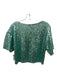 By Anthropologie Size S Green Polyester All Over Sequins Round Neck Crop Top Green / S