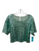 By Anthropologie Size S Green Polyester All Over Sequins Round Neck Crop Top Green / S