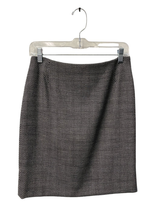 Akris Punto Size 4 Black & White Wool Blend Pencil Knee Length Back Zip Skirt Black & White / 4