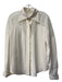 Chloe Size 40 Milk Silk Button Down Collared Lace Detail Long Sleeve Top Milk / 40