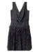 Aiden Mattox Size 6 Black Acetate V Neck Sleeveless Textured Back Zip Dress Black / 6