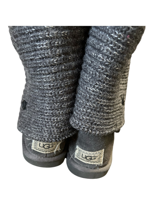 Ugg Shoe Size 7 Gray Knit Fold Over Button Detail Round Toe Boots Gray / 7