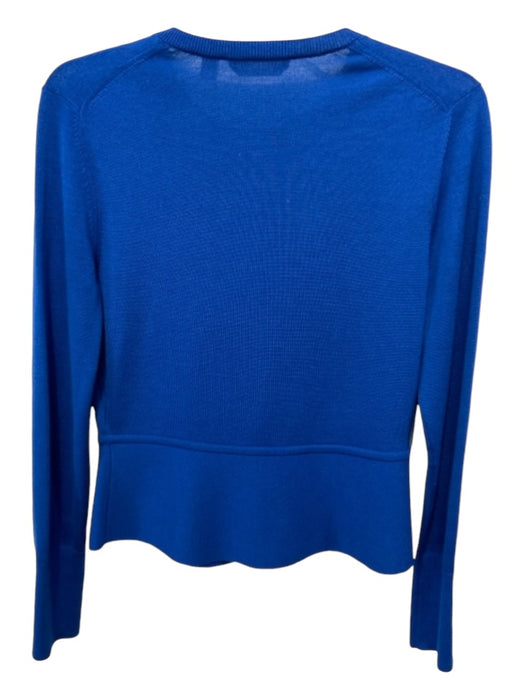 Boss Size Small Cobalt Blue Merino Wool Knit Long Sleeve Metal Buttons Top Cobalt Blue / Small