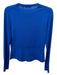 Boss Size Small Cobalt Blue Merino Wool Knit Long Sleeve Metal Buttons Top Cobalt Blue / Small