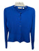 Boss Size Small Cobalt Blue Merino Wool Knit Long Sleeve Metal Buttons Top Cobalt Blue / Small