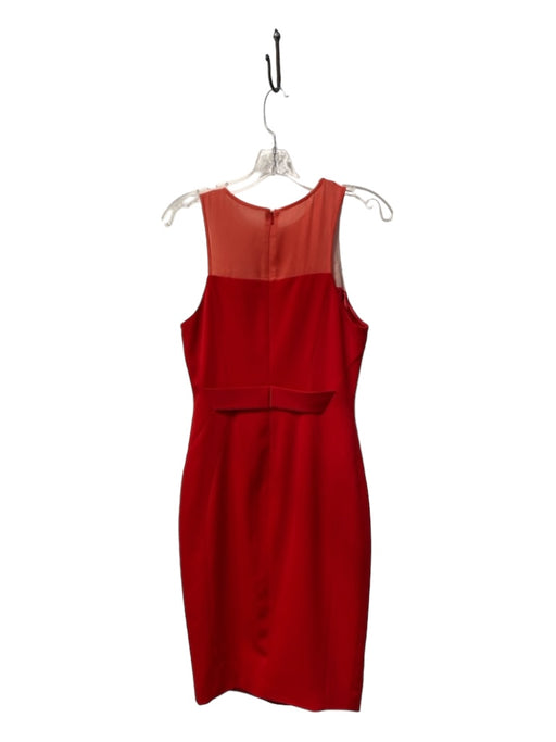 Jay Godfrey Size 4 Red Polyester Round Neck Sleeveless Mesh Detail Strap Dress Red / 4