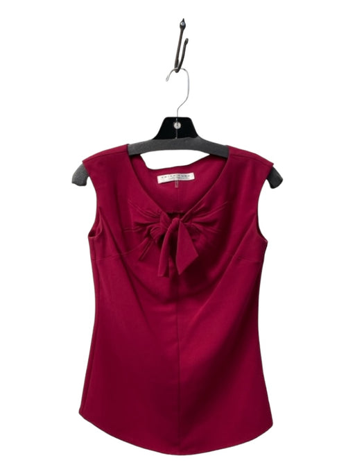 Trina Turk Size P Magenta Triacetate Boat Neck Knot Detail Front Cut Out Top Magenta / P