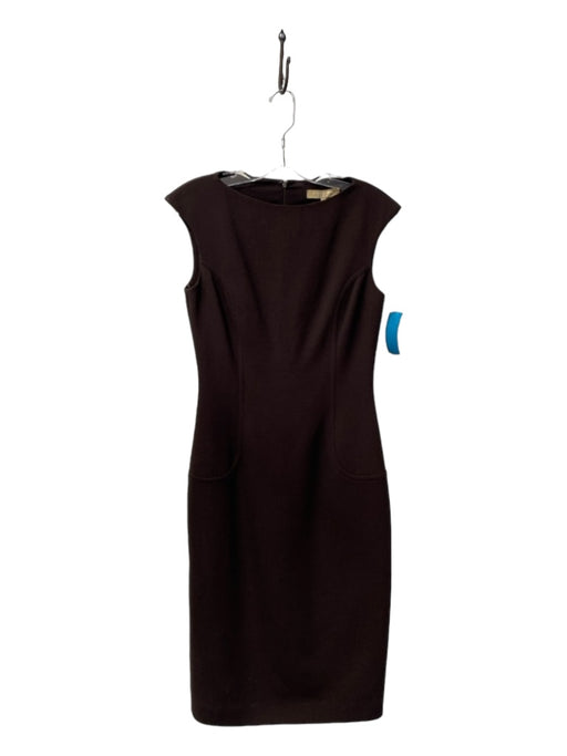 Michael Kors Size 2 Chocolate Brown Virgin Wool Boat Neck Cap Sleeve Dress Chocolate Brown / 2