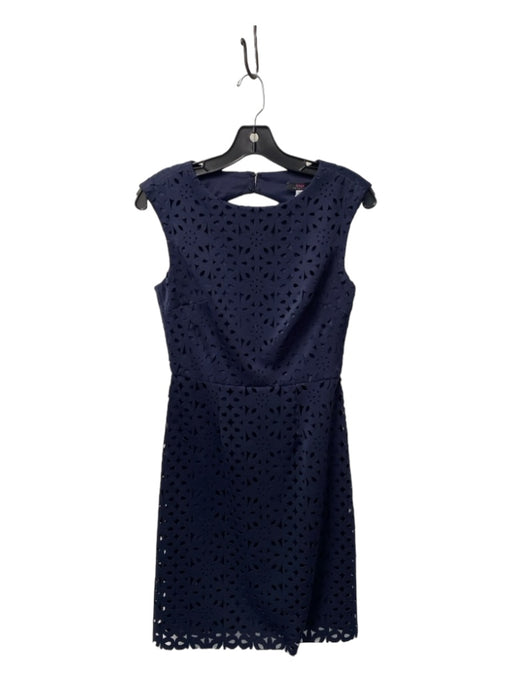 Trina By Trina Turk Size 0 Navy Polyester Boat Neck Sleeveless Open Back Dress Navy / 0