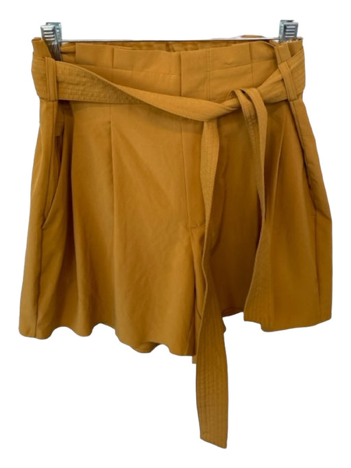 Athleta Size 6 Mustard Polyester Belted High Waist Athletic Shorts Mustard / 6