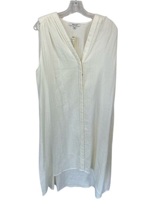 Madewell Size XS Cream Cotton Sleeveless Snap buttons Gauze Maxi Dress Cream / XS