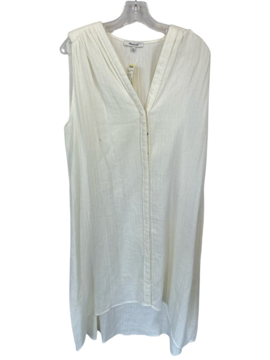 Madewell Size XS Cream Cotton Sleeveless Snap buttons Gauze Maxi Dress Cream / XS