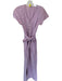 Madewell Size 2 Purple Linen Short Sleeve Buttons Belted Jumper Purple / 2