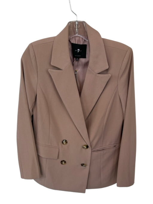 7 For All Mankind Size S Mauve Polyester Blend Double Breast Blazer Mauve / S