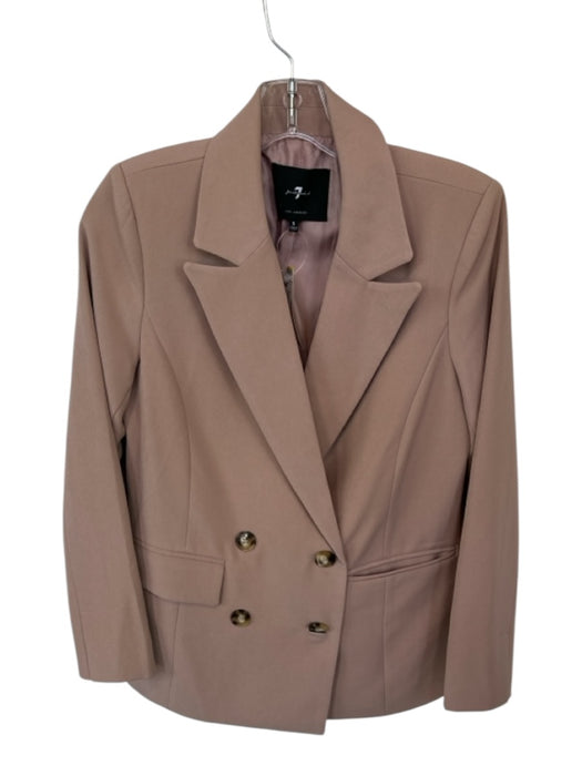 7 For All Mankind Size S Mauve Polyester Blend Double Breast Blazer Mauve / S
