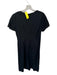 Madewell Size 2 Black Linen Short Sleeve Buttons Back Zip Midi Dress Black / 2