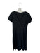 Madewell Size 2 Black Linen Short Sleeve Buttons Back Zip Midi Dress Black / 2