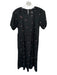 Madewell Size XS Black & Purple Cotton Short Sleeve Embroidered Flowers Dress Black & Purple / XS