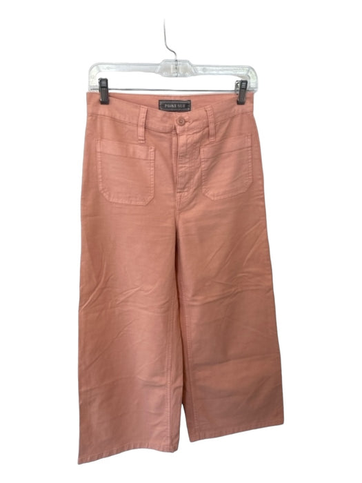 Point Sur Size 25 Peach Cotton High Waist Wide Leg Crop Pants Peach / 25