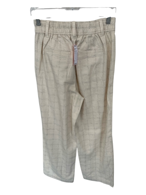 Madewell Size 2 Cream & Black Viscose Blend High Waist Grid Wide Leg Pants Cream & Black / 2