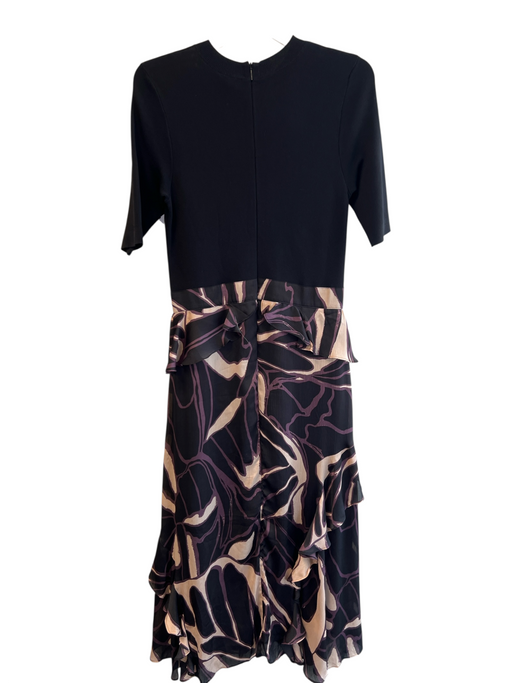 Ted Baker Size 3 Black & Purple No Fabric Tag Crew Neck 1/2 Sleeve Dress Black & Purple / 3
