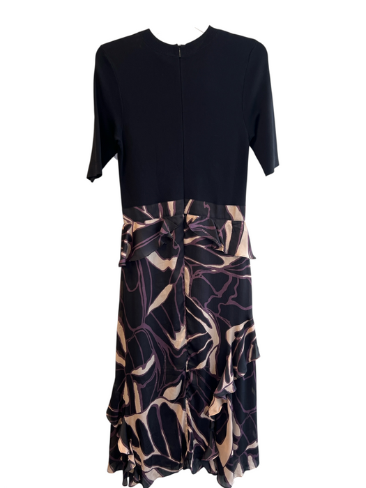 Ted Baker Size 3 Black & Purple No Fabric Tag Crew Neck 1/2 Sleeve Dress Black & Purple / 3