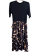 Ted Baker Size 3 Black & Purple No Fabric Tag Crew Neck 1/2 Sleeve Dress Black & Purple / 3