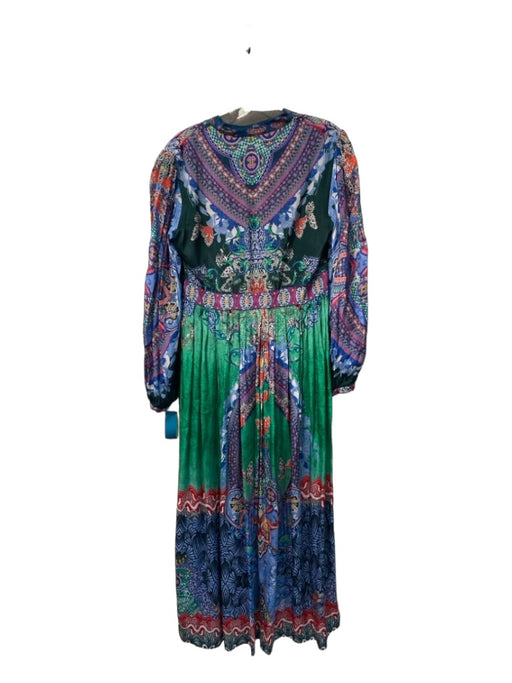 Bhanuni by Jyoti Size 4 Multi Viscose Long Balloon Sleeve Abstract Maxi Dress Multi / 4