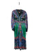 Bhanuni by Jyoti Size 4 Multi Viscose Long Balloon Sleeve Abstract Maxi Dress Multi / 4