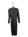 Ted Baker Size 3 Black & Silver Viscose Blend V Neck Long Sleeve Midi Dress Black & Silver / 3