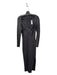 Ted Baker Size 3 Black & Silver Viscose Blend V Neck Long Sleeve Midi Dress Black & Silver / 3