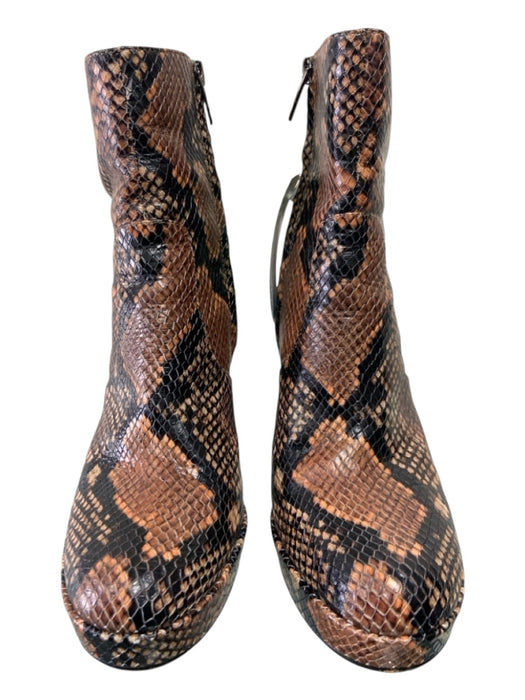 Vince Camuto Shoe Size 8M Brown & Black Snake Embossed All Over Print Boots Brown & Black / 8M