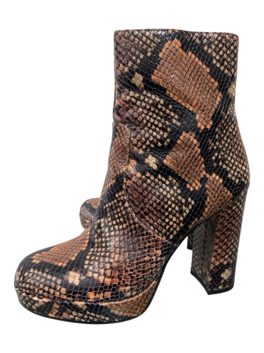 Vince Camuto Shoe Size 8M Brown & Black Snake Embossed All Over Print Boots Brown & Black / 8M