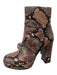 Vince Camuto Shoe Size 8M Brown & Black Snake Embossed All Over Print Boots Brown & Black / 8M