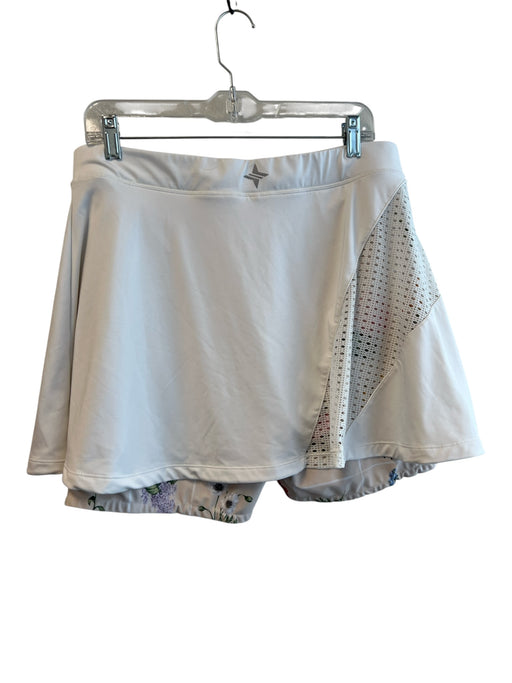 Tuckernuck Size XXL White Polyester Perforated Detail Floral shorts Skort White / XXL