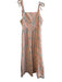 Gal Meets Glam Size 14 Peach, blue & white Cotton Floral Side Zip Dress Peach, blue & white / 14