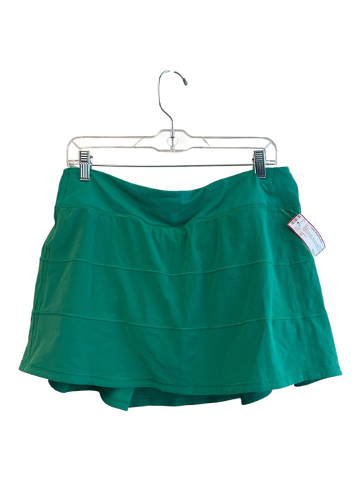 Lululemon Size 10 Green No Fabric Tag Seam Detail back zip pocket Skort Green / 10