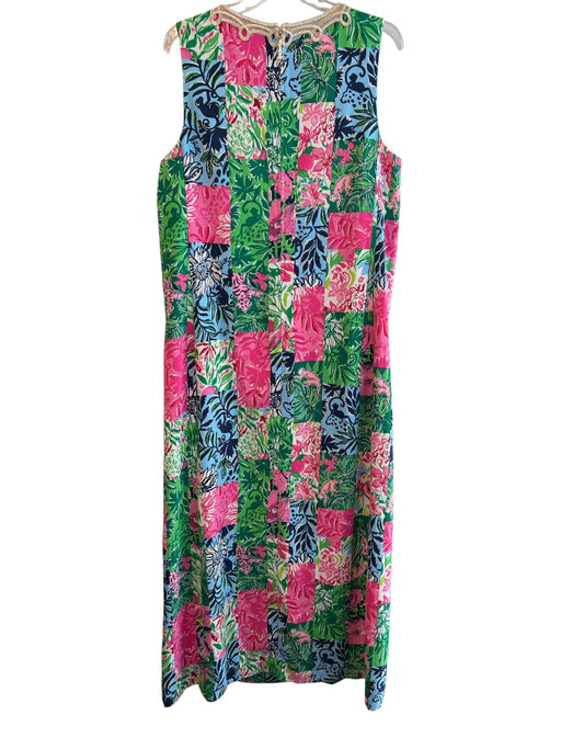 Lilly Pulitzer Size 12 Multi & Gold Polyester Sleeveless Round Neck Floral Dress Multi & Gold / 12