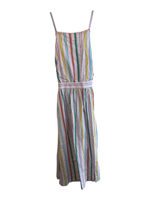 Boden Size 14 Multi Cotton Striped Spaghetti Strap Side Zip Ankle Length Dress Multi / 14