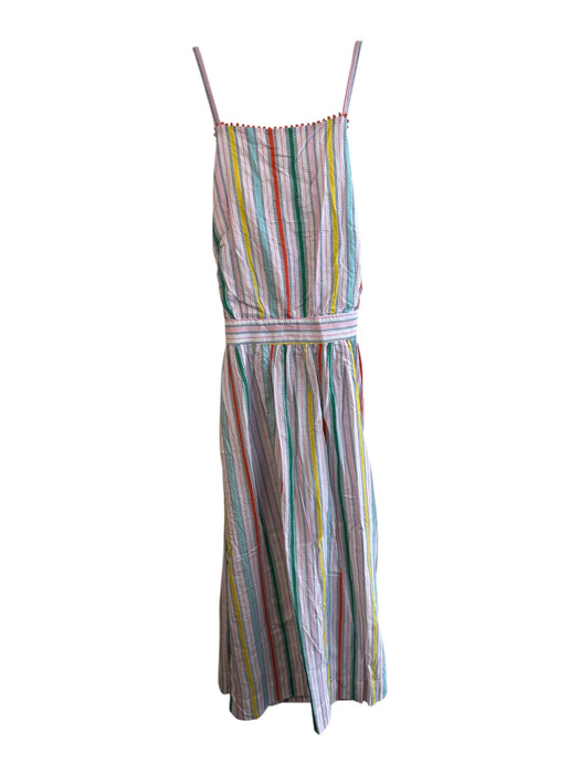 Boden Size 14 Multi Cotton Striped Spaghetti Strap Side Zip Ankle Length Dress Multi / 14