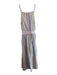 Boden Size 14 Multi Cotton Striped Spaghetti Strap Side Zip Ankle Length Dress Multi / 14